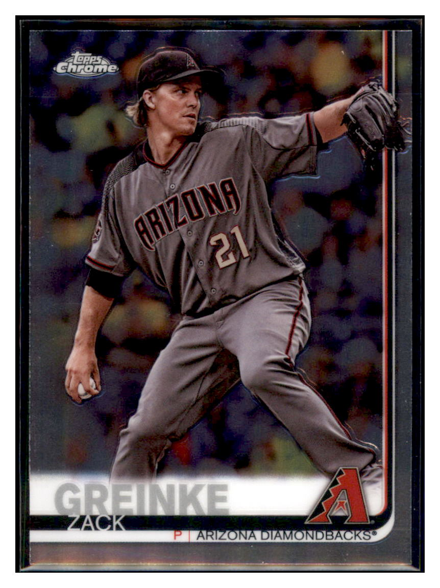 2019 Topps Chrome Zack Greinke    Arizona Diamondbacks #23 Baseball
  card   CBT1A simple Xclusive Collectibles   