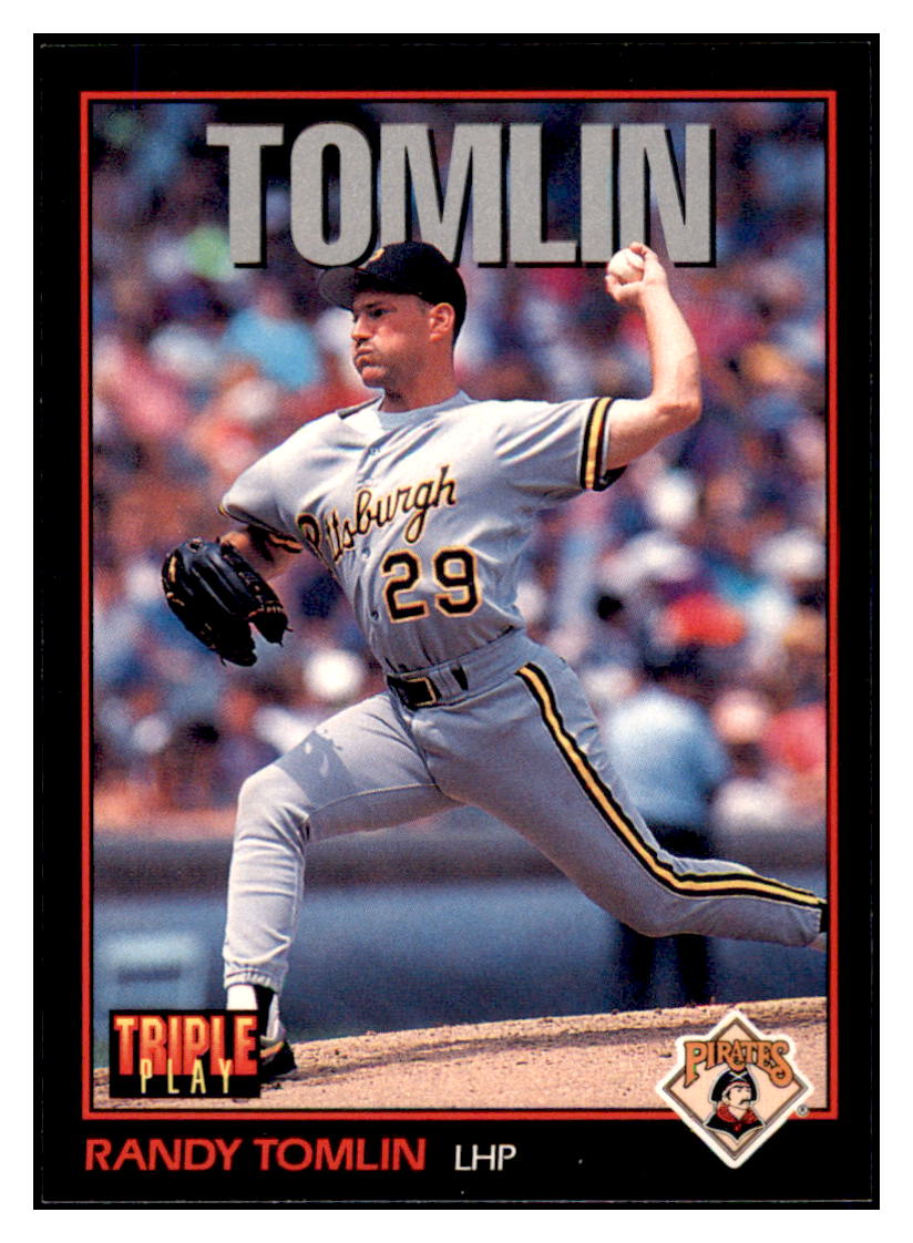 1993 Triple Play Randy Tomlin    Pittsburgh Pirates #197 Baseball
  card   CBT1A simple Xclusive Collectibles