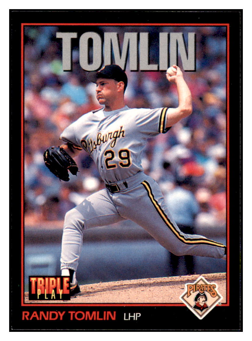 1993 Triple Play Randy Tomlin    Pittsburgh Pirates #197 Baseball
  card   CBT1A_1a simple Xclusive Collectibles