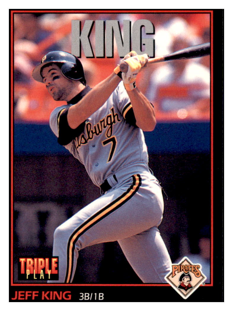 1993 Triple Play Jeff King    Pittsburgh Pirates #182 Baseball
  card   CBT1A simple Xclusive Collectibles
