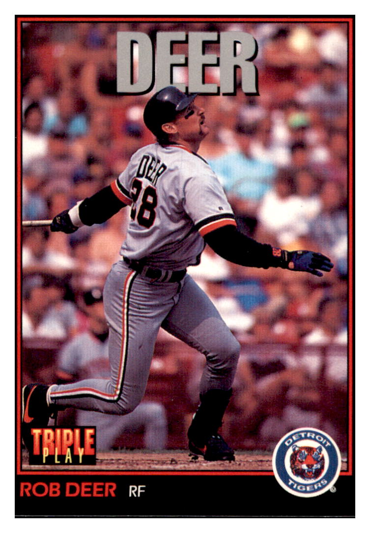 1993 Triple Play Rob Deer Detroit Tigers #137 Baseball card CBT1A simple Xclusive Collectibles