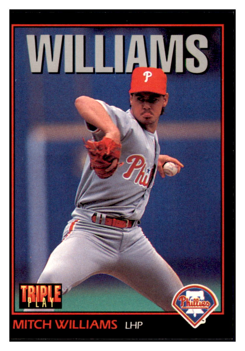 1993 Triple Play Mitch Williams    Philadelphia Phillies #125 Baseball
  card   CBT1A simple Xclusive Collectibles