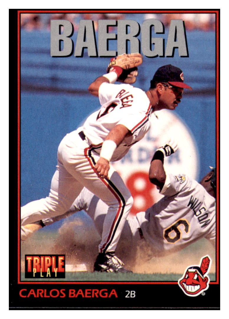 1993 Triple Play Carlos Baerga    Cleveland Indians #80 Baseball card   CBT1A simple Xclusive Collectibles