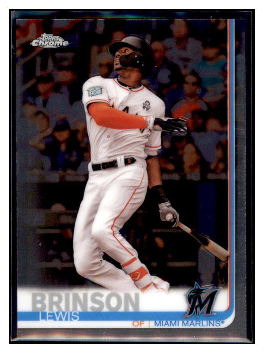 2019 Topps Chrome Lewis Brinson Miami Marlins #122 Baseball card CBT1A simple Xclusive Collectibles