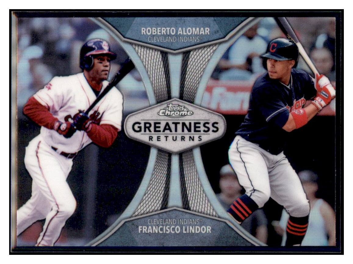 2019 Topps Chrome Roberto
Alomar / Francisco Lindor Greatness Returns
Baseball card CBT1B simple Xclusive Collectibles