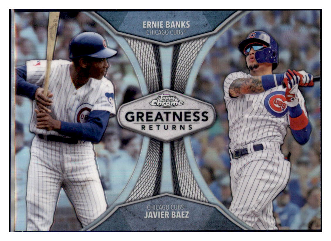 2019 Topps Ernie Banks /
Javier Baez Greatness Returns Baseball
card CBT1B simple Xclusive Collectibles