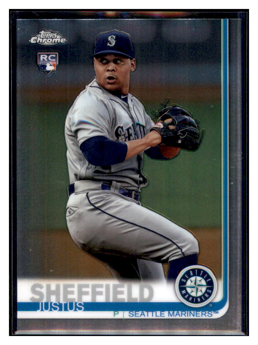 2019 Topps Chrome Justus
Sheffield RC Baseball card CBT1B simple Xclusive Collectibles