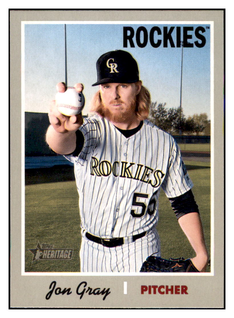 2019 Topps Heritage Jon
Gray Baseball card CBT1B simple Xclusive Collectibles