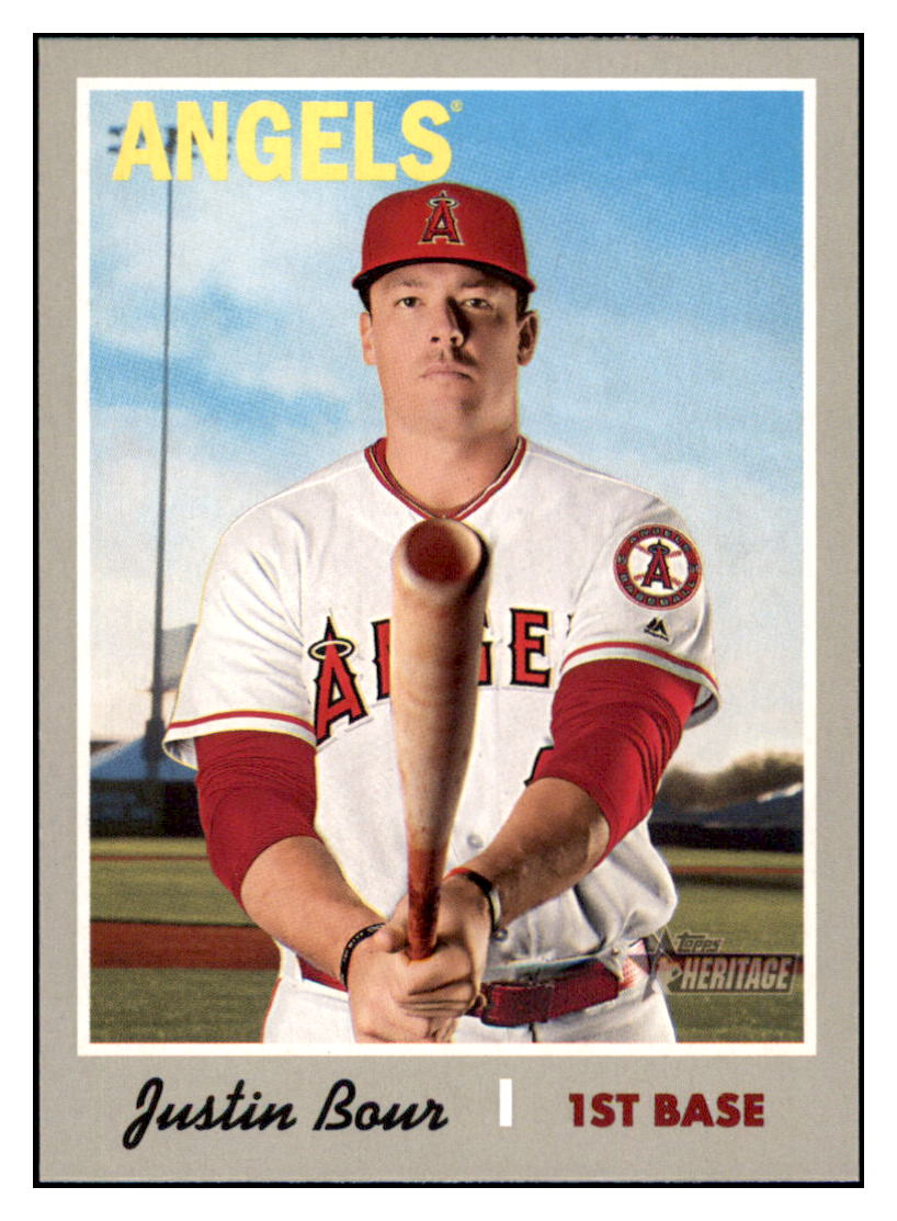 2019 Topps Heritage Justin
Bour Baseball card CBT1B simple Xclusive Collectibles