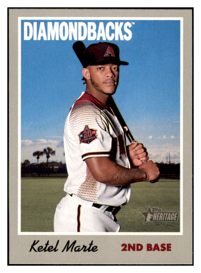 2019 Topps Heritage Ketel
Marte Baseball card CBT1B simple Xclusive Collectibles