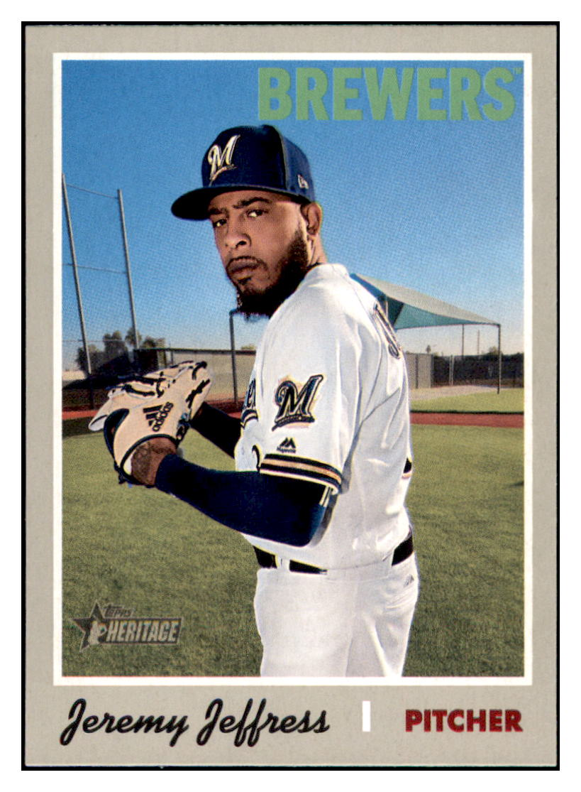 2019 Topps Heritage Jeremy
Jeffress Baseball card CBT1B simple Xclusive Collectibles
