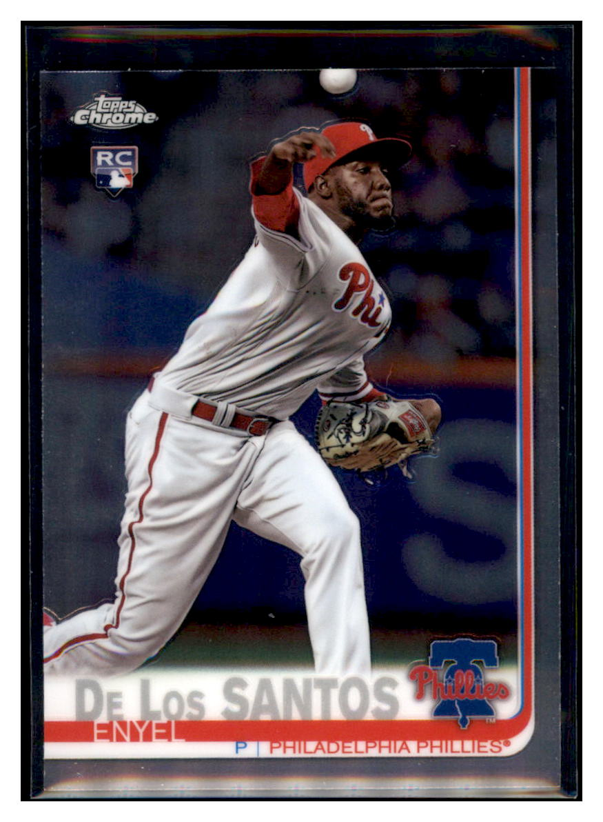 2019 Topps Chrome Enyel De
  Los Santos   RC Philadelphia Phillies
  Baseball Card CBT1C  simple Xclusive Collectibles