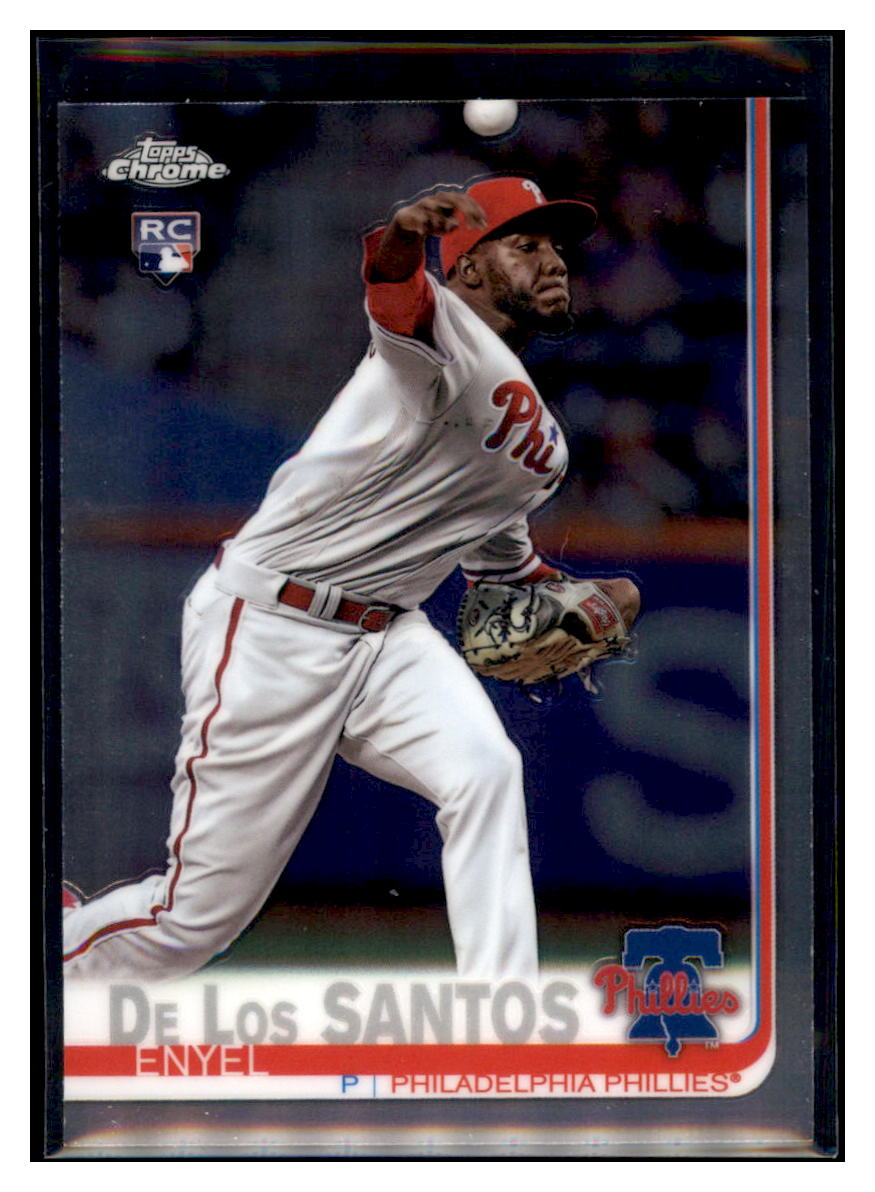 2019 Topps Chrome Enyel De
  Los Santos   RC Philadelphia Phillies
  Baseball Card CBT1C  simple Xclusive Collectibles   