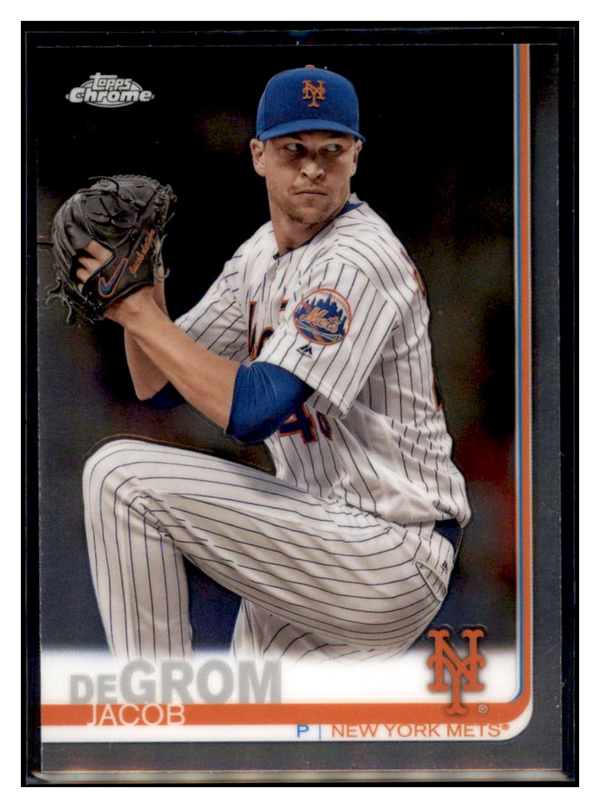 2019 Topps Chrome Jacob
  deGrom   New York Mets Baseball Card
  CBT1C _1b simple Xclusive Collectibles
