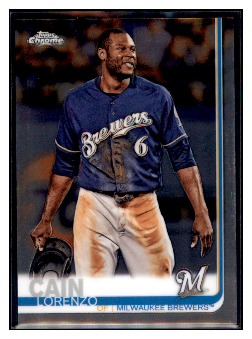 2019 Topps Chrome Lorenzo
  Cain   Milwaukee Brewers Baseball Card
  CBT1C  simple Xclusive Collectibles