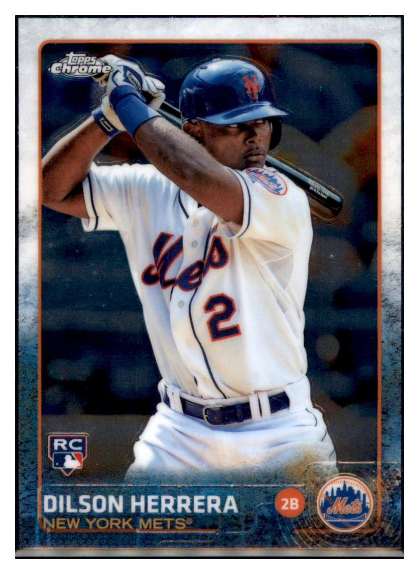 2015
  Topps Chrome Dilson Herrera Baseball 
  RC New York Mets Baseball Card DPT1A simple Xclusive Collectibles