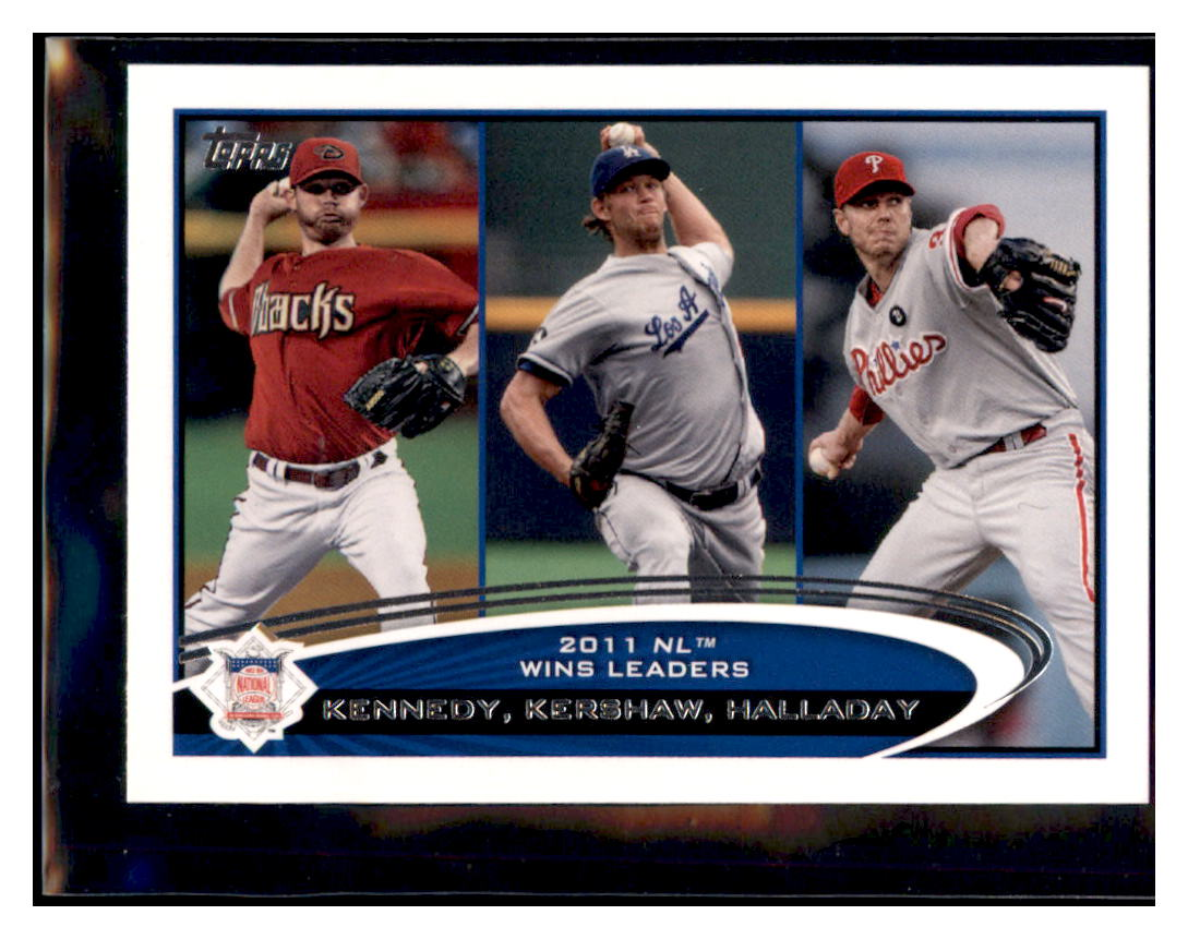 2012 Topps Ian Kennedy / Clayton Kershaw
  / Roy Halladay LL    Arizona
  Diamondbacks / Los Angeles Dodgers / Philadelphia Phillies #156 Baseball
  Card   DBT1A simple Xclusive Collectibles