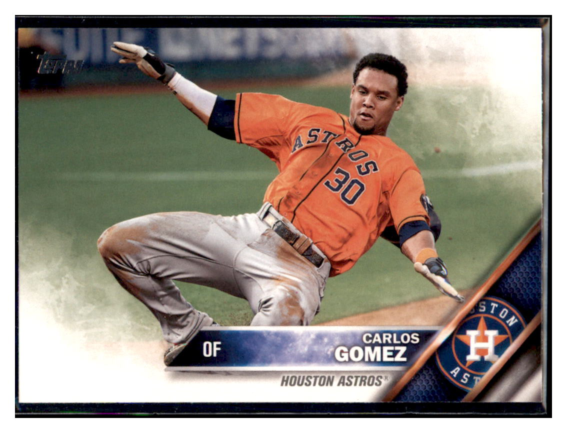 2016 Topps Carlos Gomez Houston Astros Baseball Card DPT1B simple Xclusive Collectibles