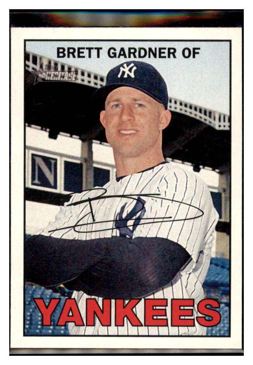 2016 Topps Heritage Brett
  Gardner   New York Yankees  Baseball Card DPT1B simple Xclusive Collectibles   