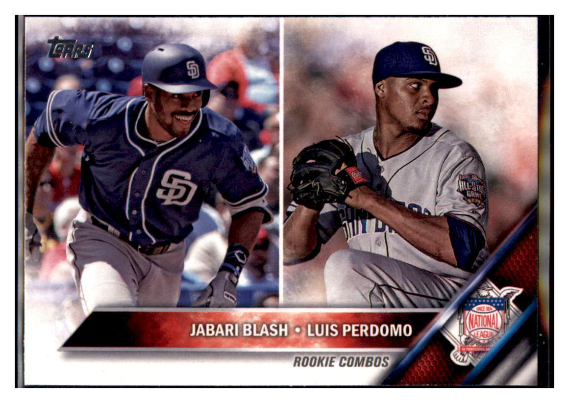 2016 Topps Update Jabari
Blash / Luis Perdomo RC San Diego
Padres Baseball Card DPT1C simple Xclusive Collectibles