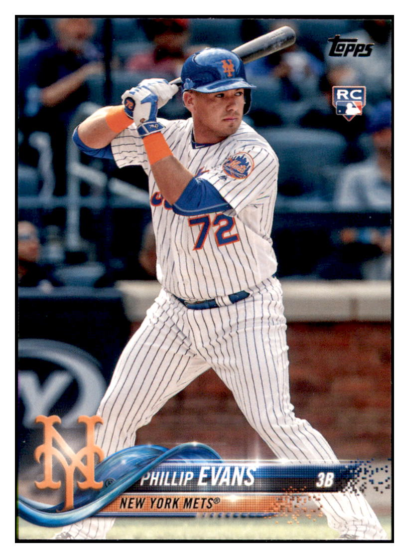 2018 Topps Phillip
  Evans   RC New York Mets Baseball Card
  DPT1D simple Xclusive Collectibles