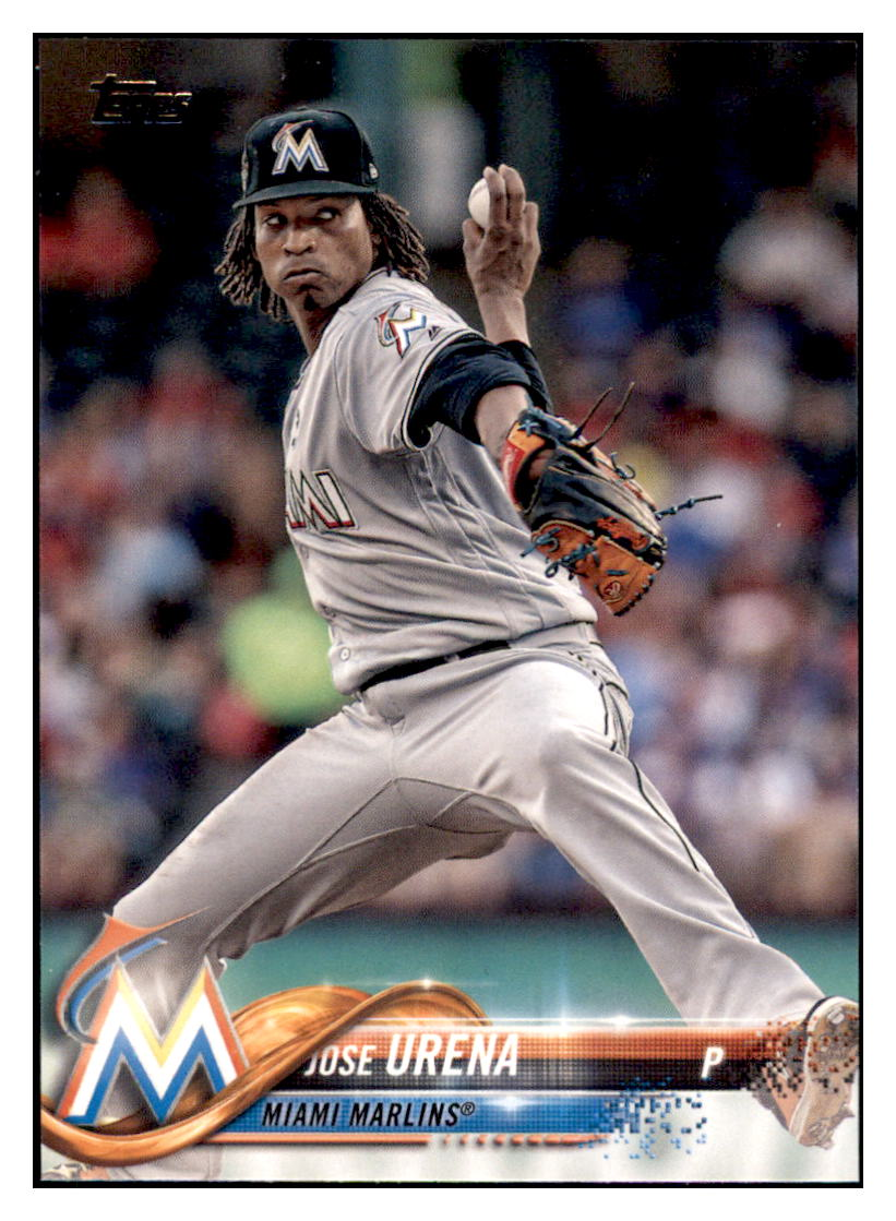 2018 Topps Jose Urena Miami Marlins Baseball Card DPT1D simple Xclusive Collectibles