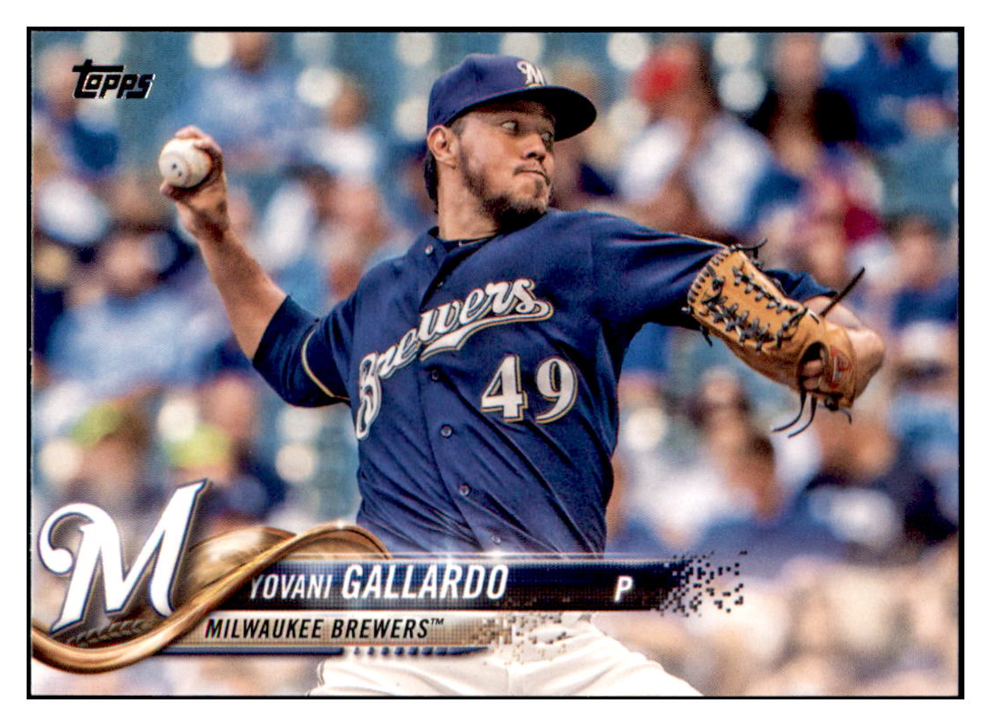 2018 Topps Yovani
  Gallardo   Milwaukee Brewers Baseball
  Card DPT1D simple Xclusive Collectibles
