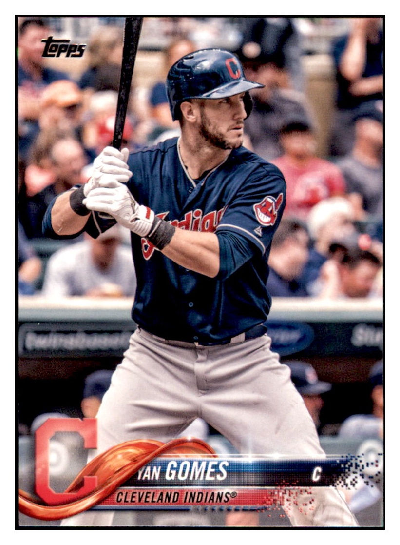 2018 Topps Yan Gomes Cleveland Indians Baseball Card DPT1D_1a simple Xclusive Collectibles