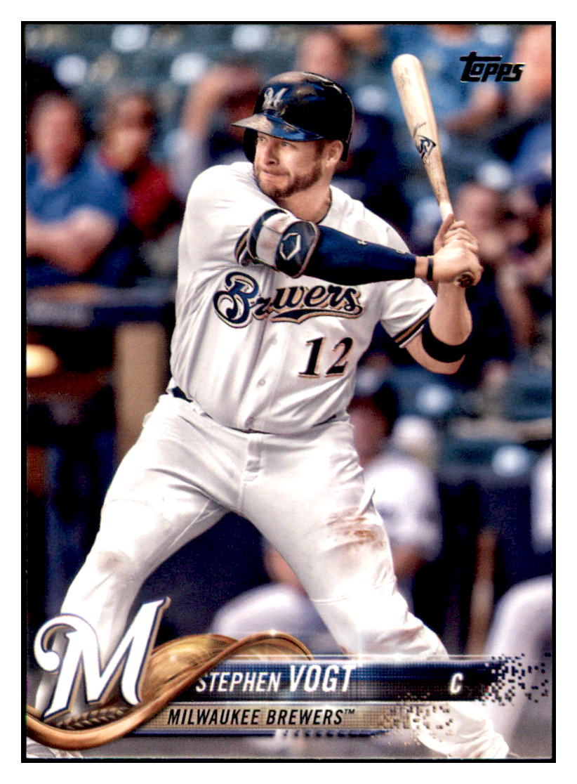 2018 Topps Stephen Vogt   Milwaukee Brewers Baseball Card DPT1D simple Xclusive Collectibles