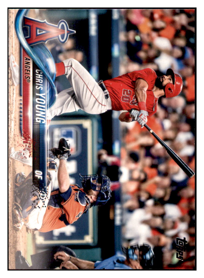 2018 Topps Chris Young Los Angeles Angels Baseball Card DPT1D simple Xclusive Collectibles