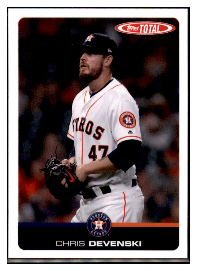 2019
Topps Total Chris Devenski Houston
Astros Baseball Card DPT1D_1a simple Xclusive Collectibles