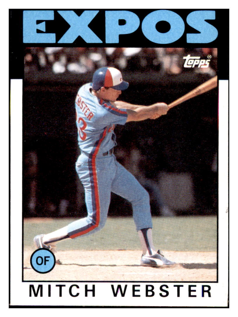 1986 Topps Mitch
Webster RC Montreal Expos Baseball
Card DPT1D simple Xclusive Collectibles