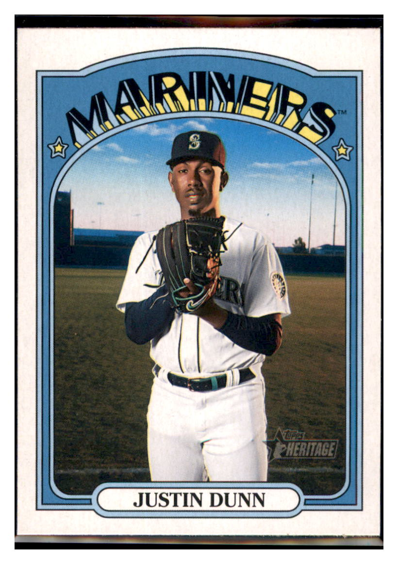 2021 Topps Heritage Justin
  Dunn   Seattle Mariners Baseball Card
  GMMGA simple Xclusive Collectibles