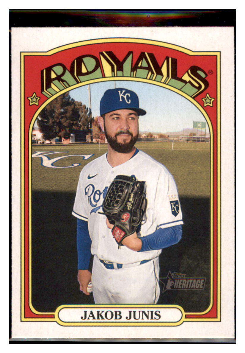 2021 Topps Heritage Jakob
  Junis   Kansas City Royals Baseball
  Card GMMGA simple Xclusive Collectibles