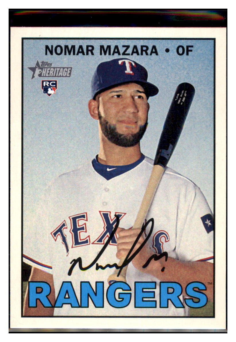 2016 Topps Heritage Nomar
Mazara RC, SP Texas Rangers Baseball
Card GMMGA simple Xclusive Collectibles