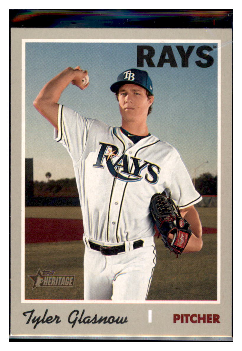 2019 Topps Heritage Tyler
  Glasnow   Tampa Bay Rays Baseball Card
  GMMGA simple Xclusive Collectibles   