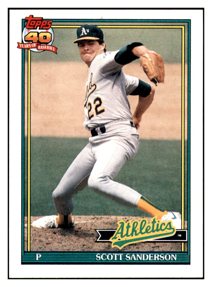 1991 Topps Scott Sanderson Oakland Athletics Baseball Card GMMGA simple Xclusive Collectibles