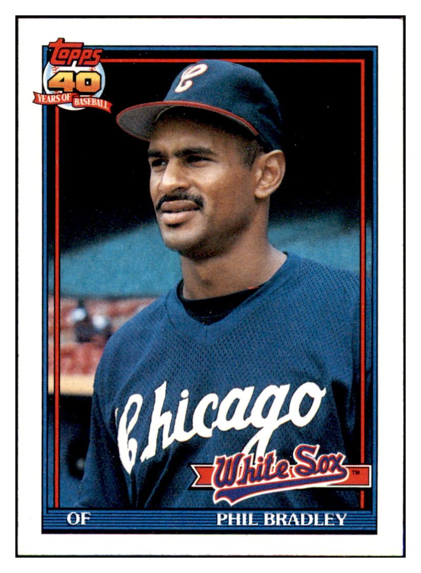 1991 Topps Phil Bradley   Chicago White Sox Baseball Card GMMGA simple Xclusive Collectibles