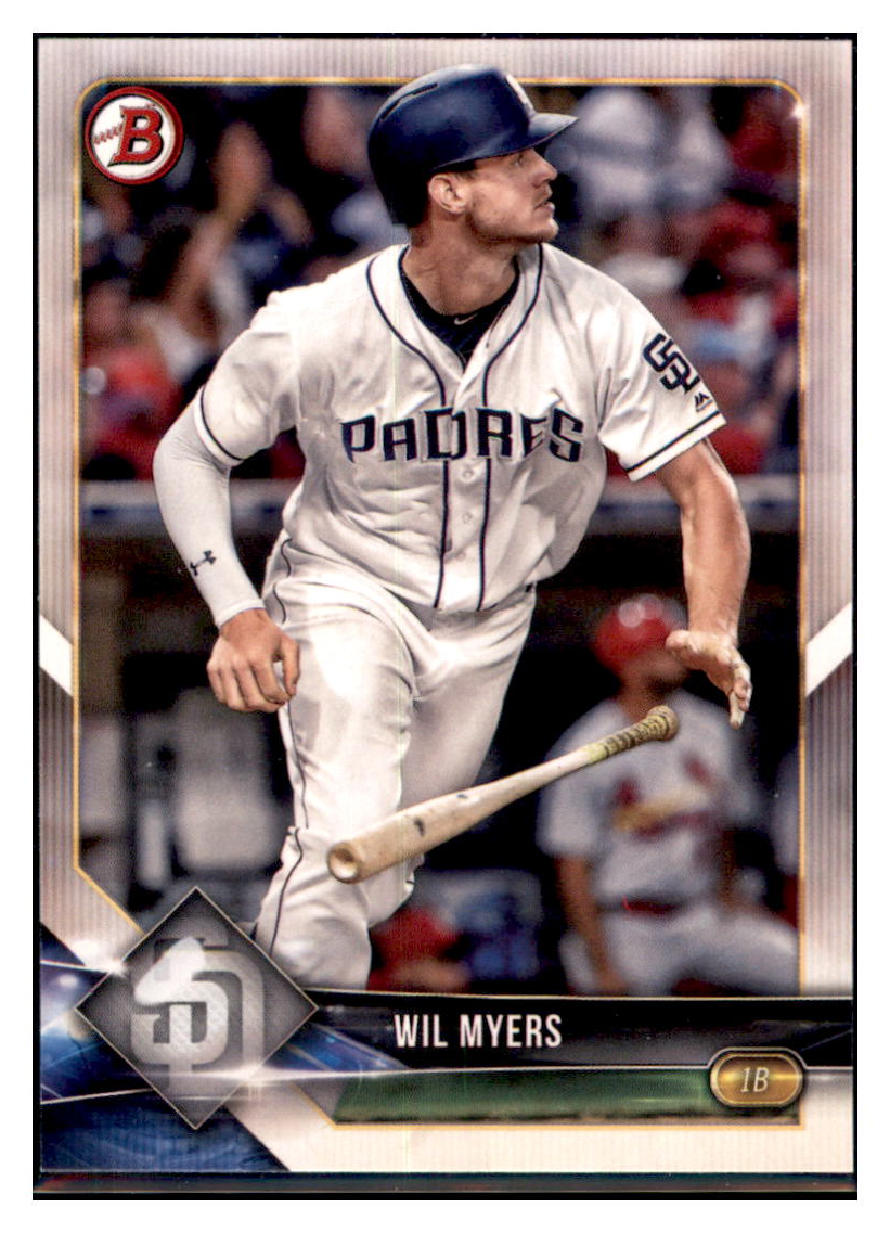 2018 Bowman Wil Myers San Diego Padres Baseball Card GMMGA simple Xclusive Collectibles
