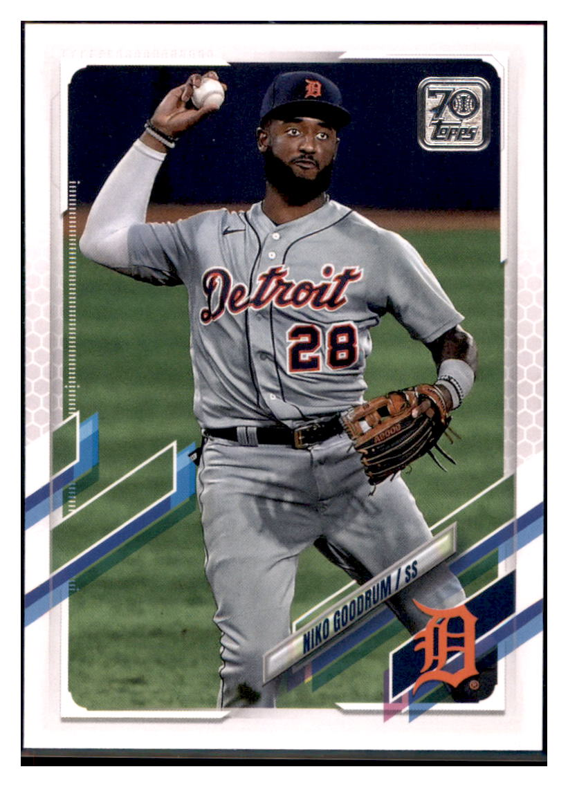 2021 Topps Niko Goodrum Detroit Tigers Baseball Card GMMGB simple Xclusive Collectibles