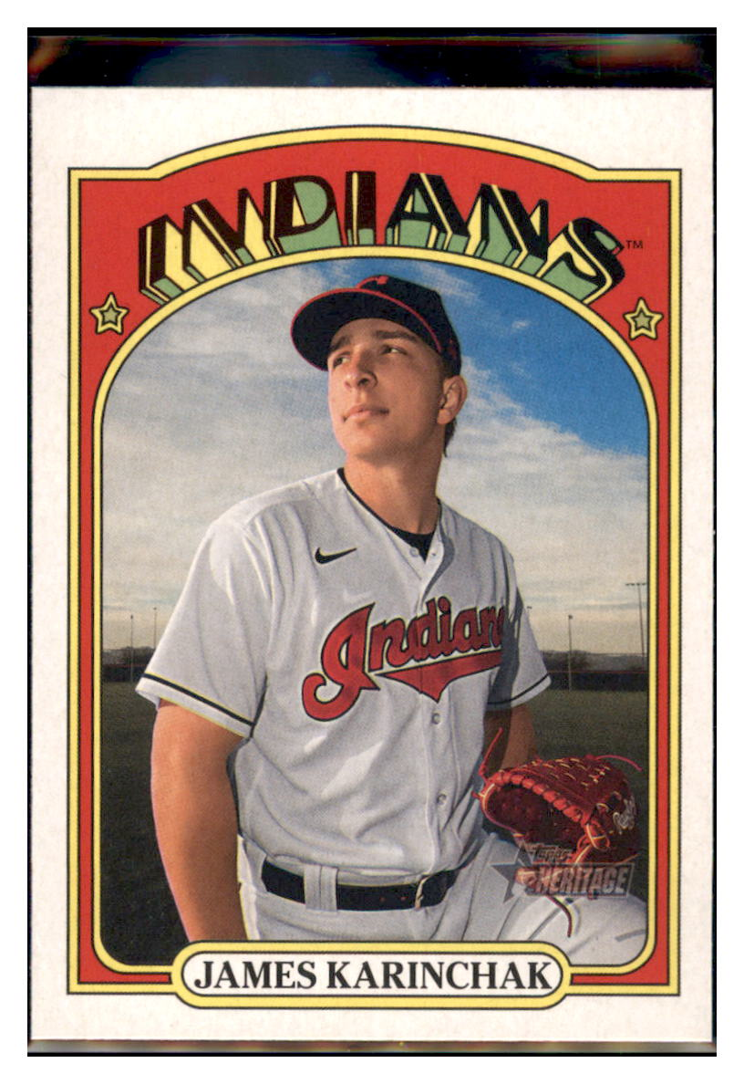 2021 Topps Heritage James
  Karinchak   Cleveland Indians Baseball
  Card GMMGB simple Xclusive Collectibles