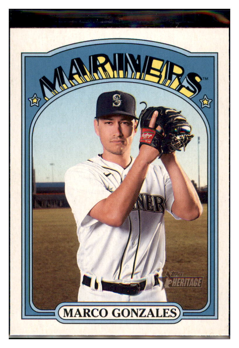 2021 Topps Heritage Marco
  Gonzales   Seattle Mariners Baseball
  Card GMMGB simple Xclusive Collectibles