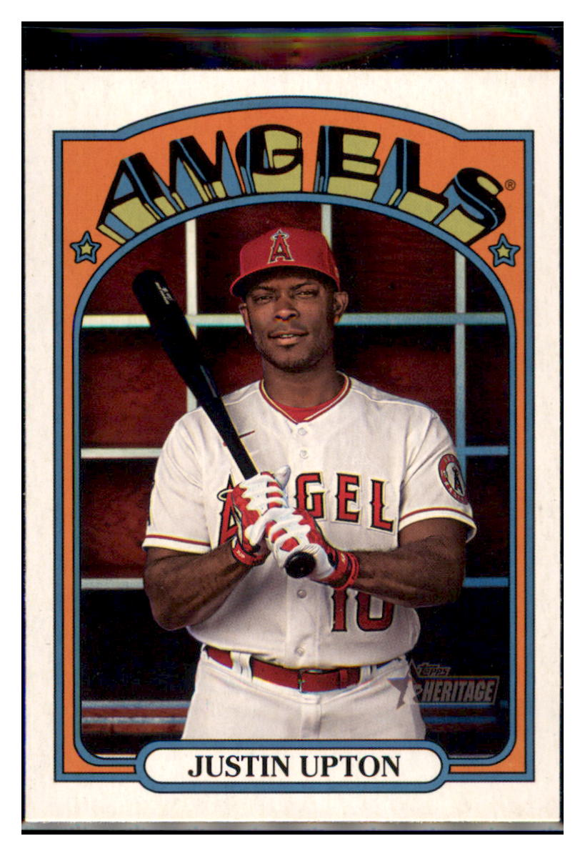2021 Topps Heritage Justin
  Upton   Los Angeles Angels Baseball
  Card GMMGB simple Xclusive Collectibles   
