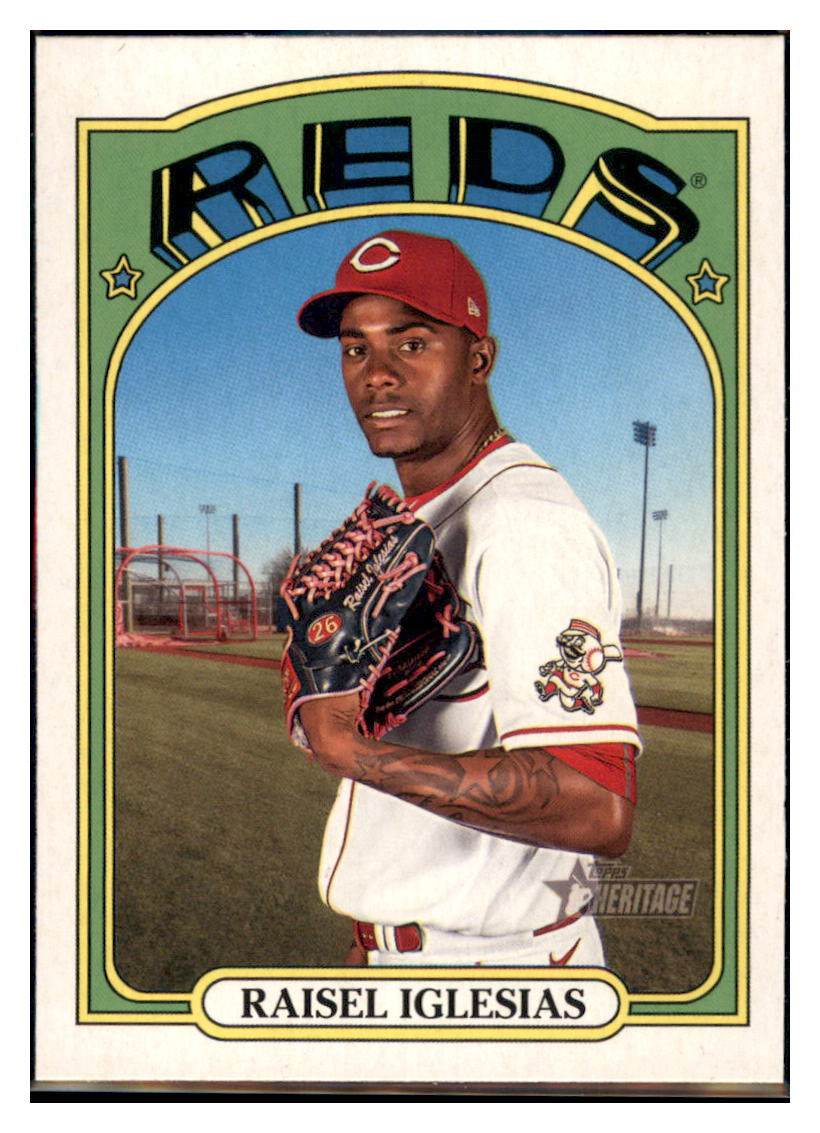 2021 Topps Heritage Raisel
Iglesias Red Cincinnati Reds Baseball
Card GMMGB simple Xclusive Collectibles