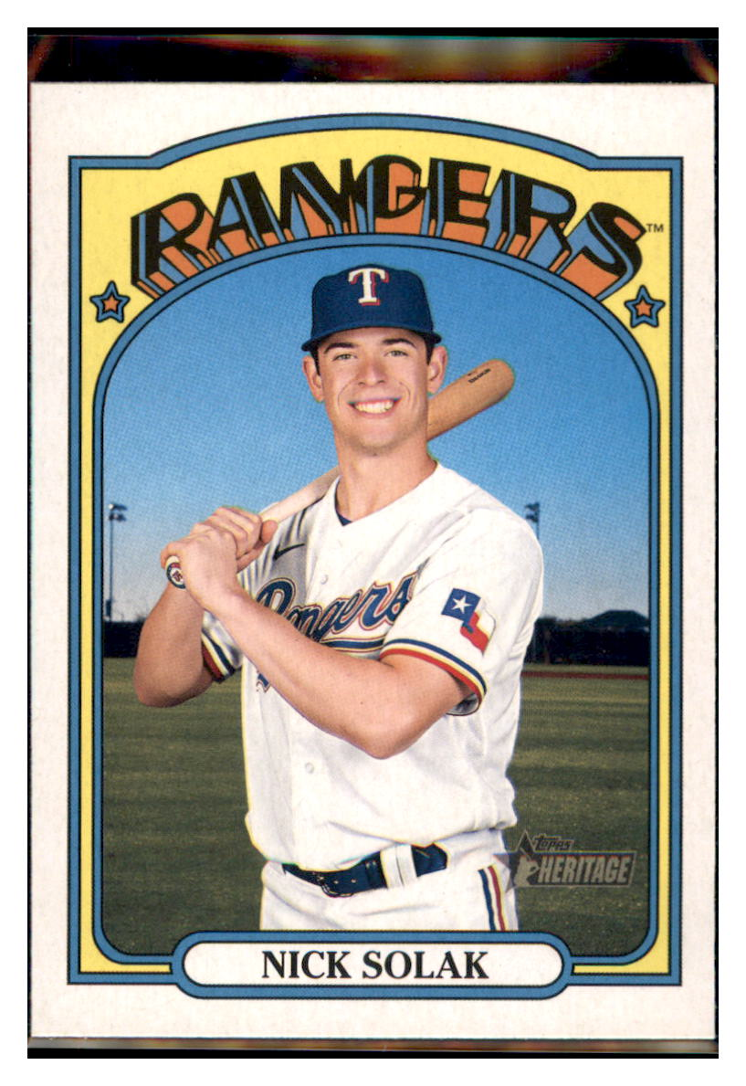 2021 Topps Heritage Nick
  Solak   Texas Rangers Baseball Card
  GMMGB simple Xclusive Collectibles