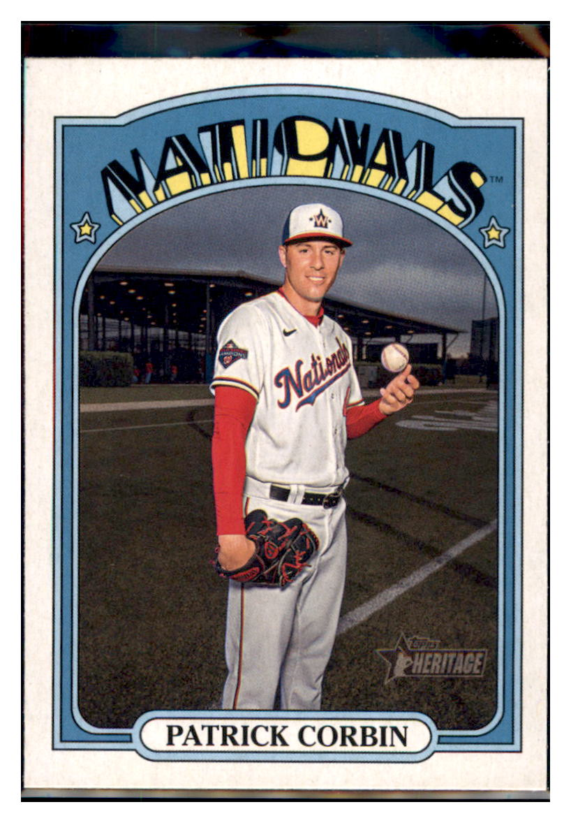 2021 Topps Heritage Patrick
  Corbin   Washington Nationals Baseball
  Card GMMGB simple Xclusive Collectibles