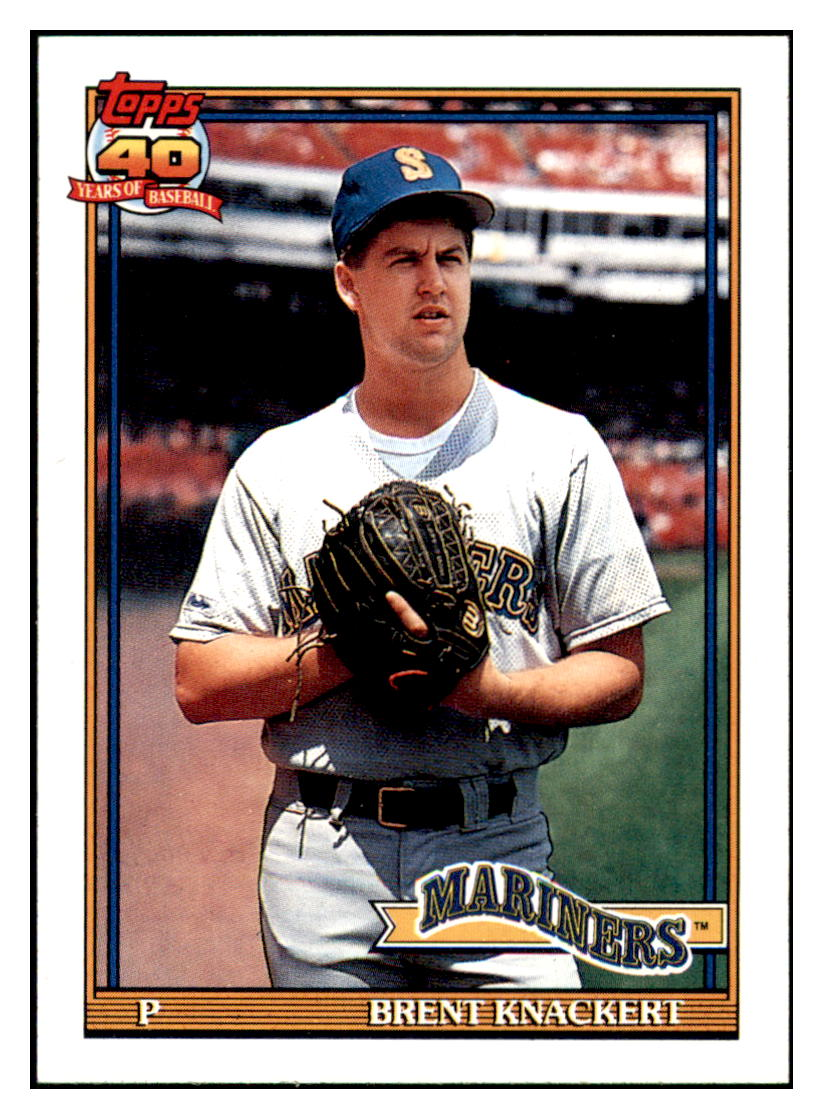 1991 Topps Brent Knackert
  Micro  Seattle Mariners Baseball Card
  GMMGB simple Xclusive Collectibles
