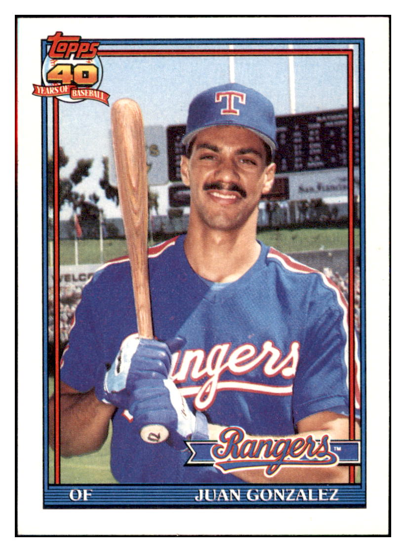 1991 Topps Juan Gonzalez Texas Rangers #224 Baseball Card GMMGB