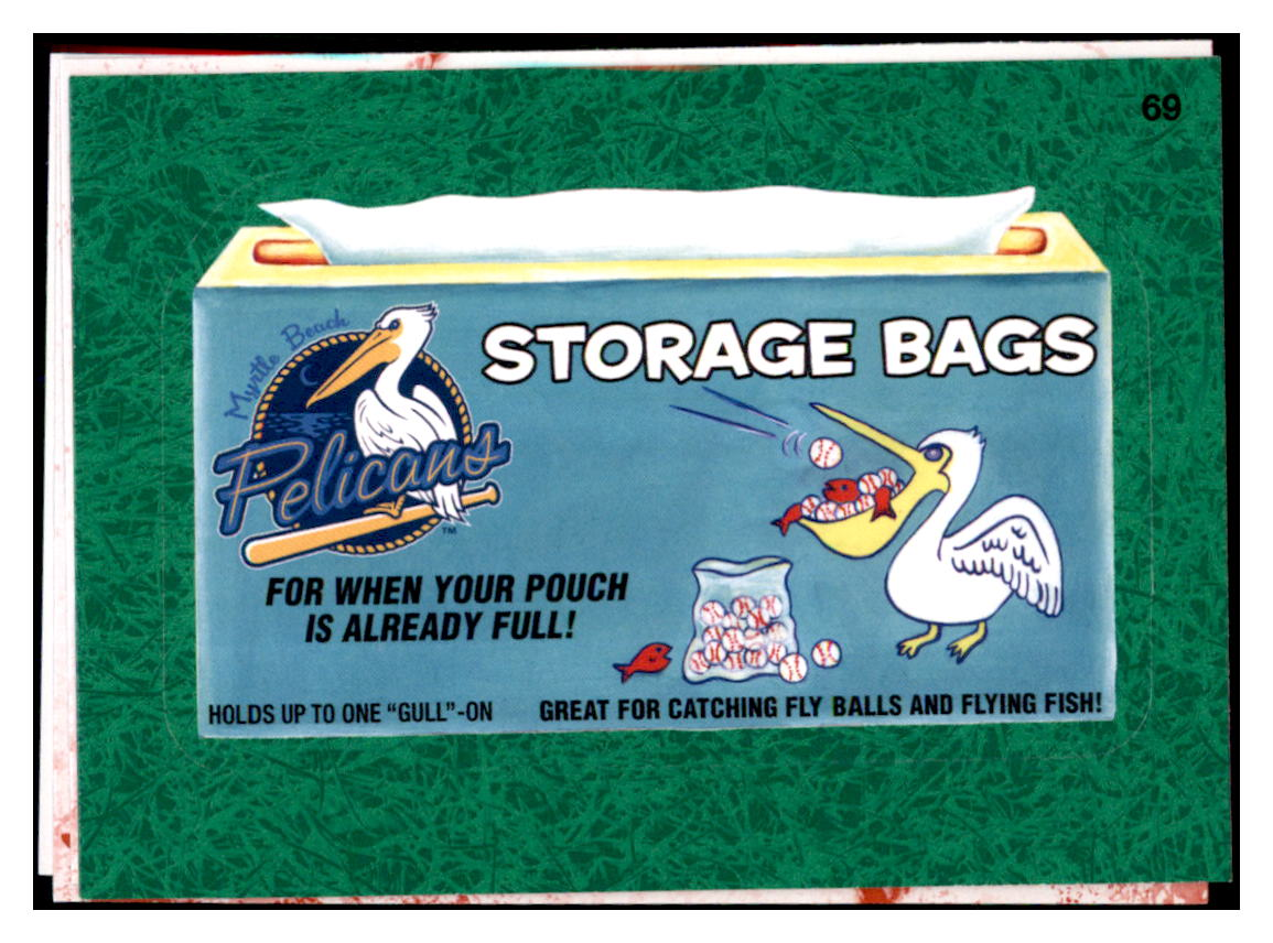 2016 Topps MLB Wacky
Packages Myrtle Beach Pelicans Storage Bags Green Turf Border Myrtle Beach Pelicans Baseball Card GMMGB simple Xclusive Collectibles