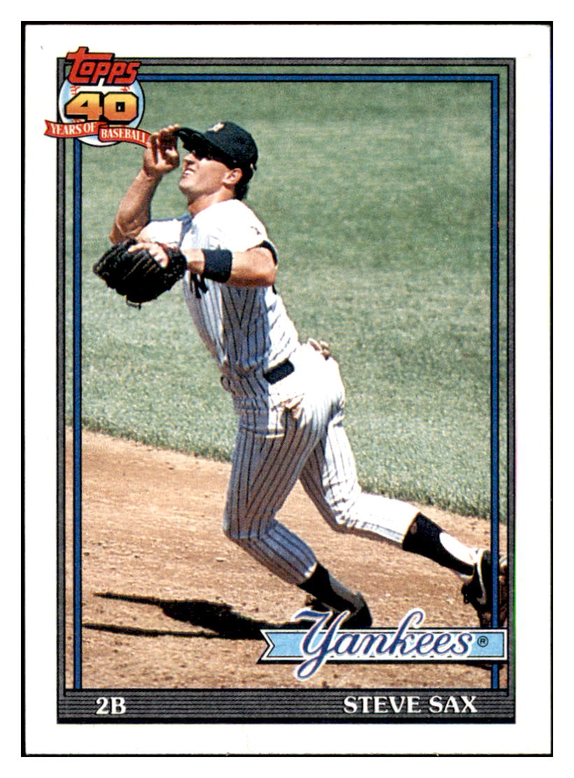 1991 Topps Steve Sax New York Yankees #290 Baseball Card GMMGC